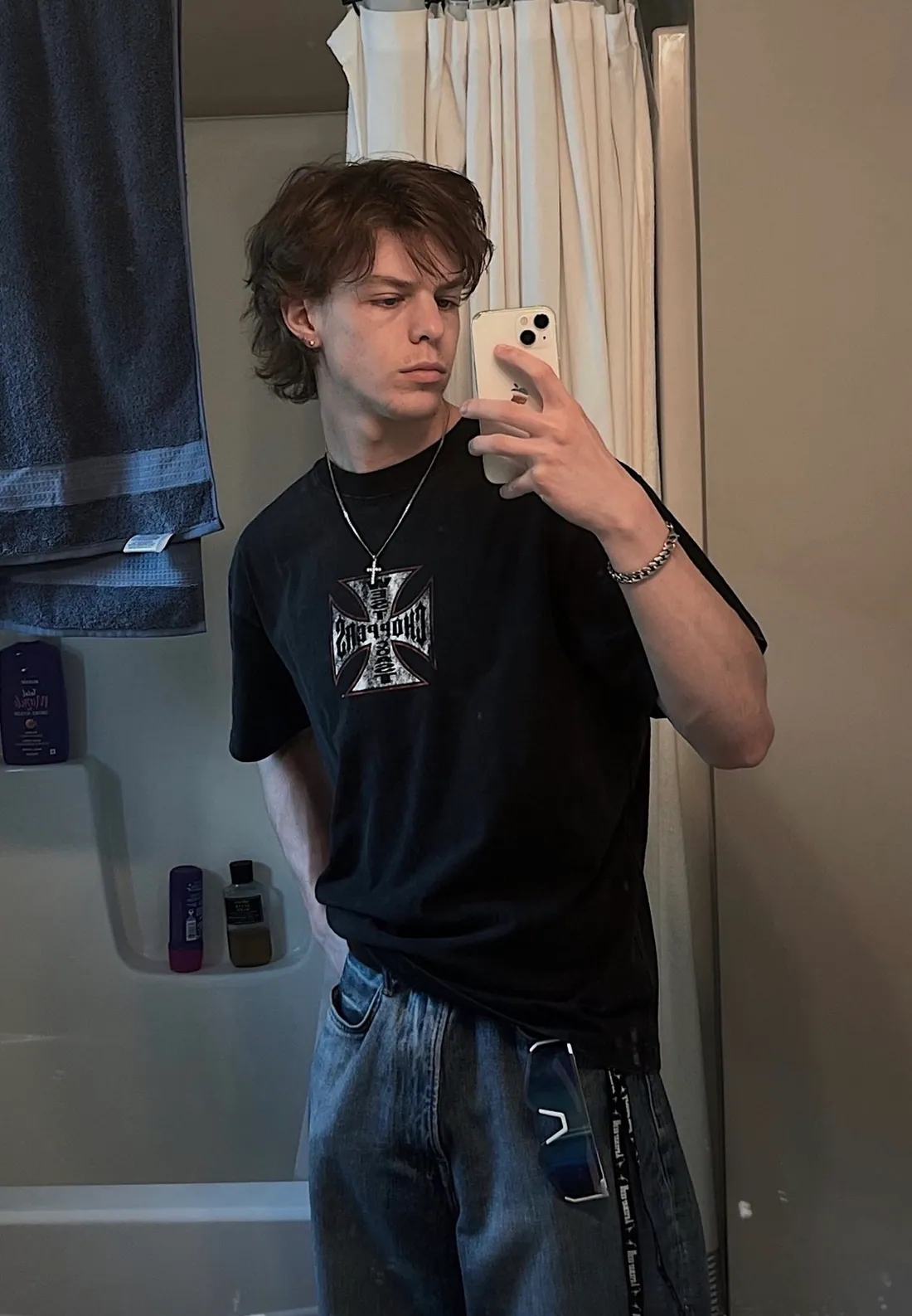 Black graphic tee outfit in an Outfittr Roast share card